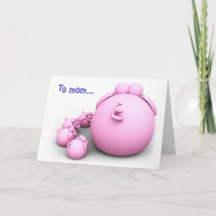 Pig mum greeting card