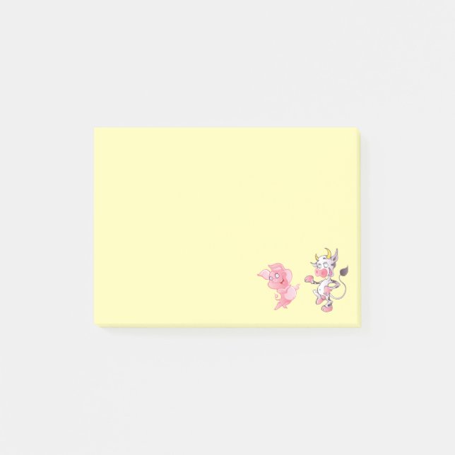 Pig n' Bull Farm Life  Post-it® Notes 4 x 3 (Front)