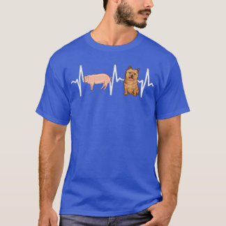 Pig Norwich Terrier Heartbeat Dog Lover  T-Shirt