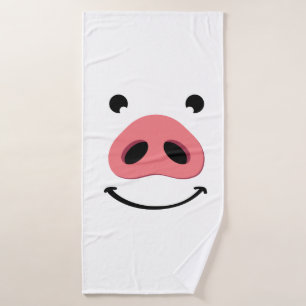 Pig nose happy face. Neus of a pig. Bath Towel