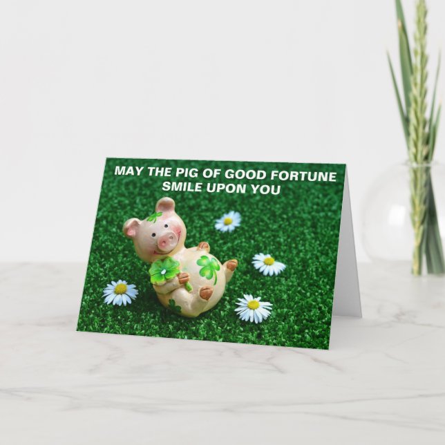 PIG OF FORTUNE SAINT PATRICK'S DAY CARD (Front)