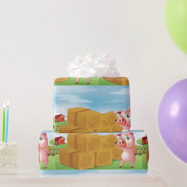 Pig On A Farm Wrapping Paper (Creator Uploaded)
