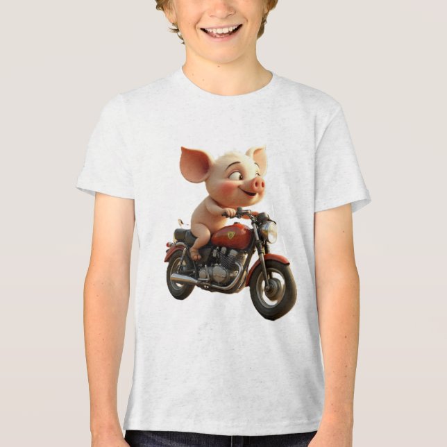 pig on a hog Tri-Blend shirt (Front)
