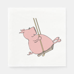 Pig On A Swing Napkin