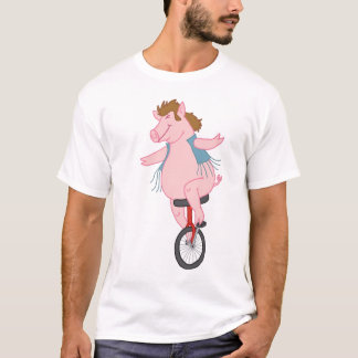 pig on a unicycle T-Shirt