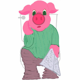 Pig on the Toilet Photo Sculpture