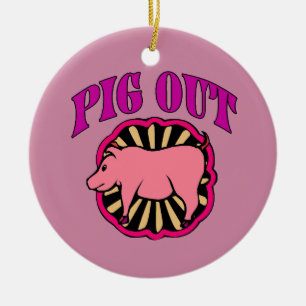 Pig Out Christmas Tree Ceramic Tree Decoration