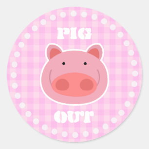 Pig Out Classic Round Sticker