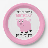 Pig Out It's A Party Pink Personalised Party