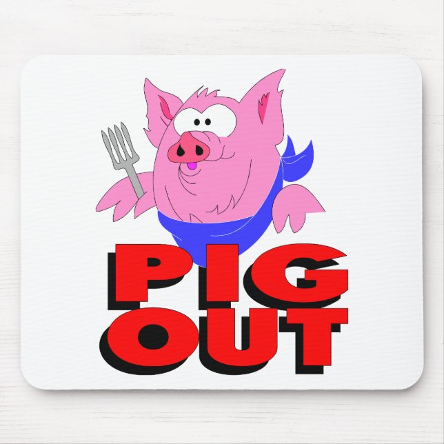 pig out mouse mat (Front)