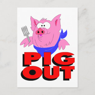 pig out postcard