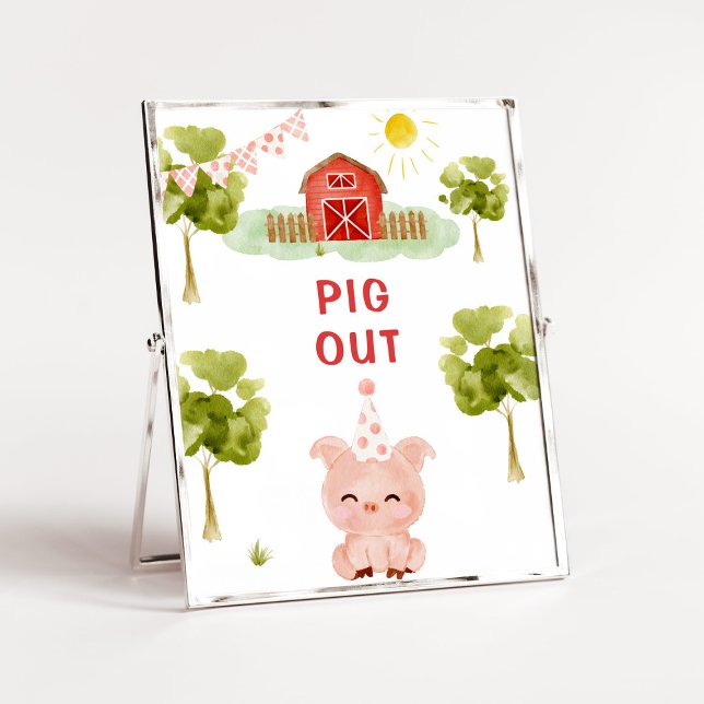Pig out poster. Farm animals birthday Poster (Creator Uploaded)