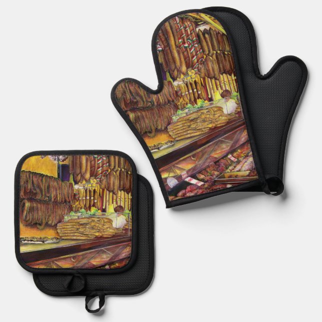 Pig Oven Mitt & Pot Holder Set (Front/Back)