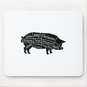 Pig Parts Filipino Food Bbq Pinoy Adobo Funny Pork Mouse Mat