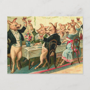 Pig Party Postcard