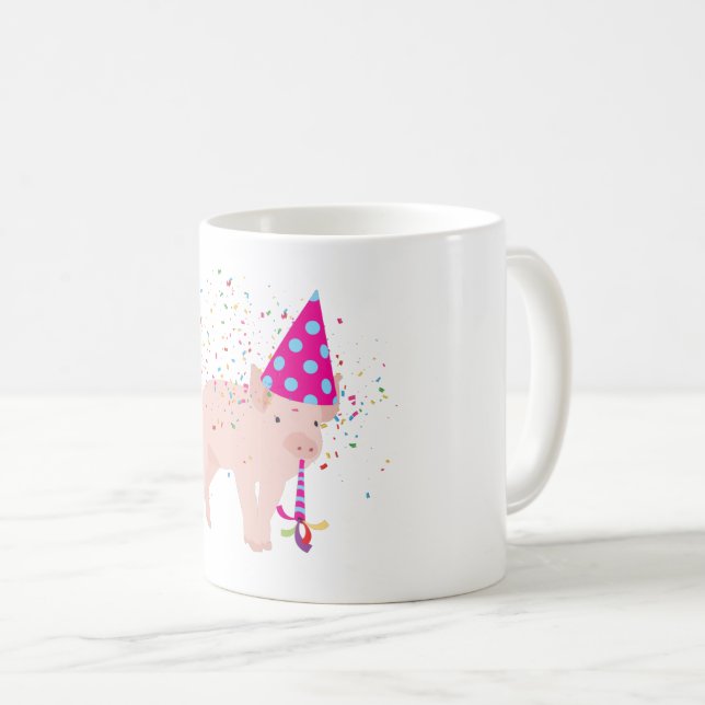 Pig Partying - Animals Having a Party Coffee Mug (Front Right)