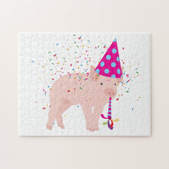 Pig Partying - Animals Having a Party Jigsaw Puzzle (Horizontal)