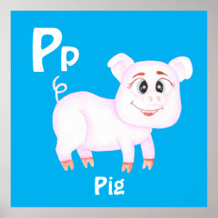 Pig personalise ABC: Letter P -Add Your Name Poster