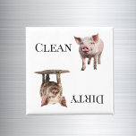 Pig Piggy Clean Dirty Dishwasher Magnet<br><div class="desc">This design was created though digital art. It may be personalised in the area provide or customising by choosing the click to customise further option and changing the name, initials or words. You may also change the text colour and style or delete the text for an image only design. Contact...</div>