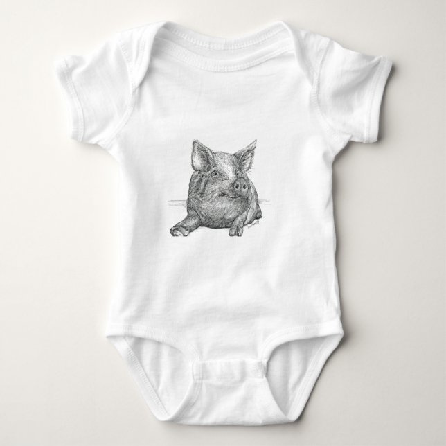 Pig Piglet Baby Bodysuit (Front)
