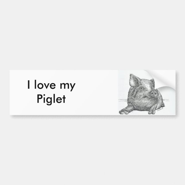Pig Piglet Bumper Sticker (Front)