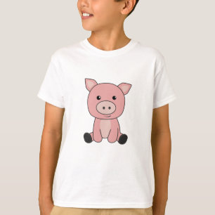 Pig Piglet Cute Animals For Kids Pink T-Shirt