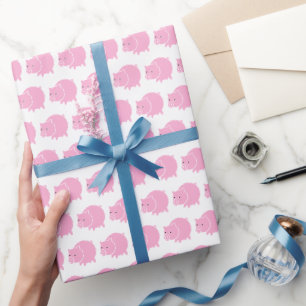 Pig Piglet Farm Animal Hog Cartoon Birthday Wrapping Paper