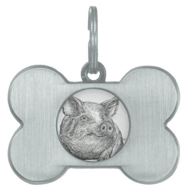 Pig Piglet Pet Name Tag (Front)