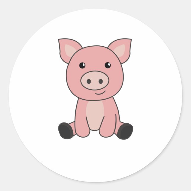 Pig Piglet Piglet Mud Puddle Mud Classic Round Sticker (Front)