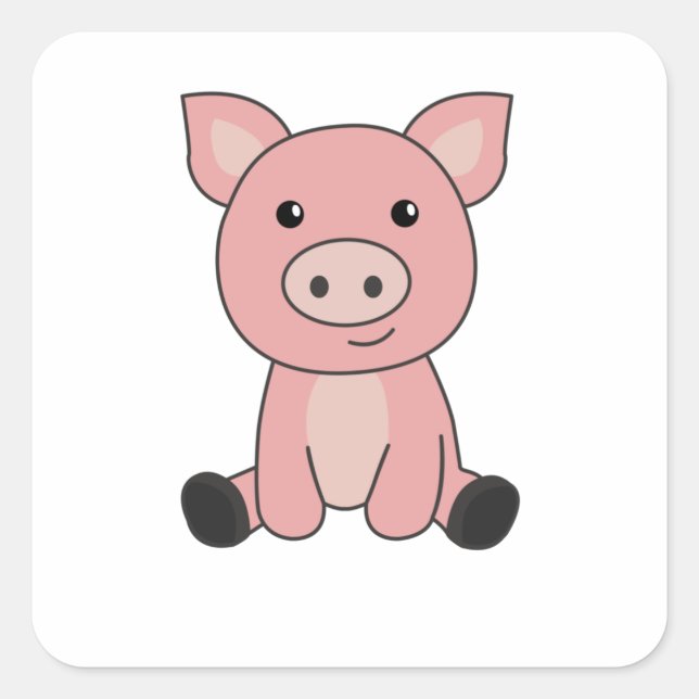 Pig Piglet Piglet Mud Puddle Mud Square Sticker (Front)