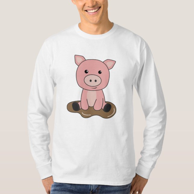 Pig Piglet Piglet Mud Puddle Mud T-Shirt (Front)