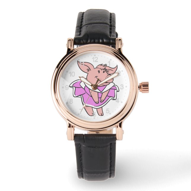 Pig  pink Dress | choose background colour Watch (Front)