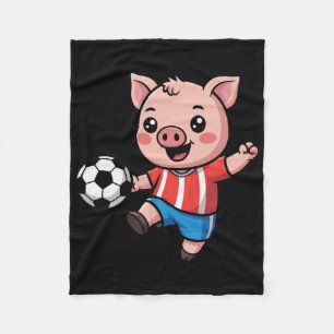 Pig Playing Soccer Shirt Cute Pig Soccer Fleece Blanket
