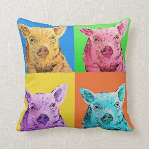 Pig pop art style cushion