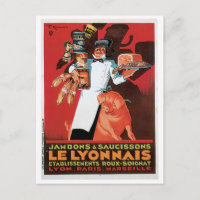Pig Pork Ham Le Lyonnais Vintage Food Ad Art
