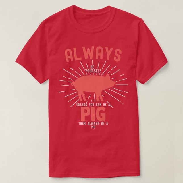 Pig Pork Piggy Piglet Boar Swine Hog Piglets Pink  T-Shirt (Design Front)