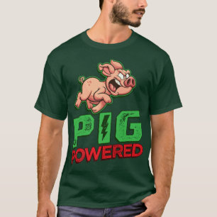 Pig Powered - Bacon Meat Pork BBQ Barbecue Breakfa T-Shirt