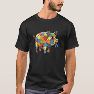 Pig Puzzle Autism Awareness Autistic Womens Mens K T-Shirt