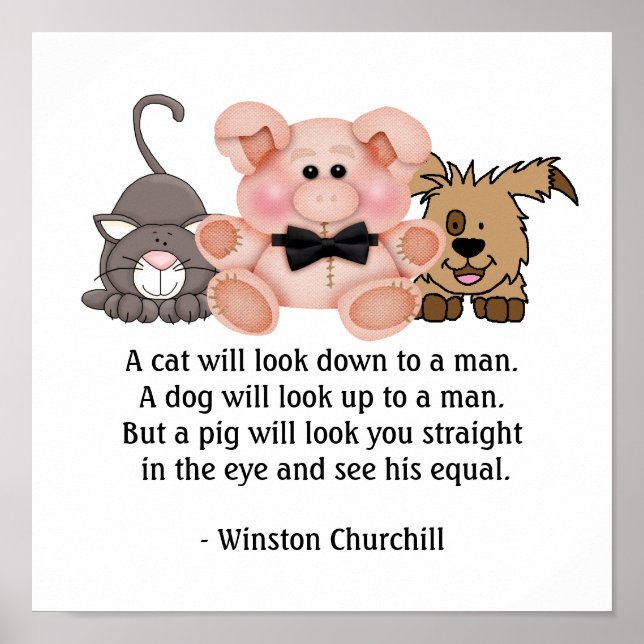 PIG Quote by Winston Churchill Poster (Front)