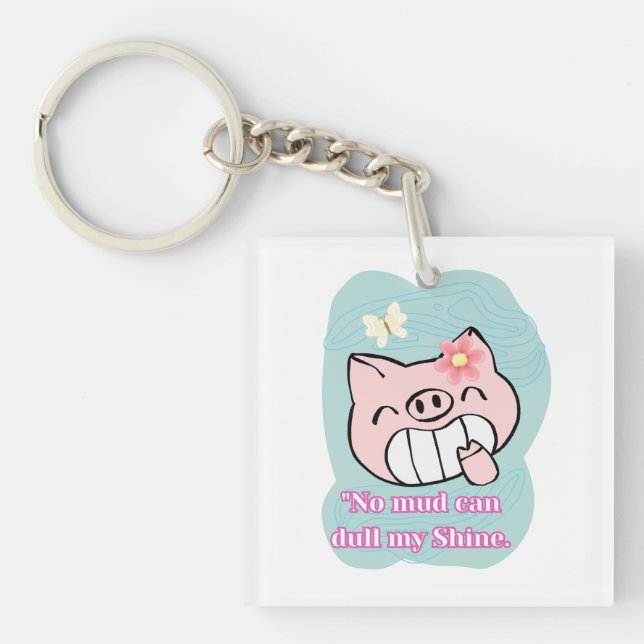 pig quote  key ring (Front)