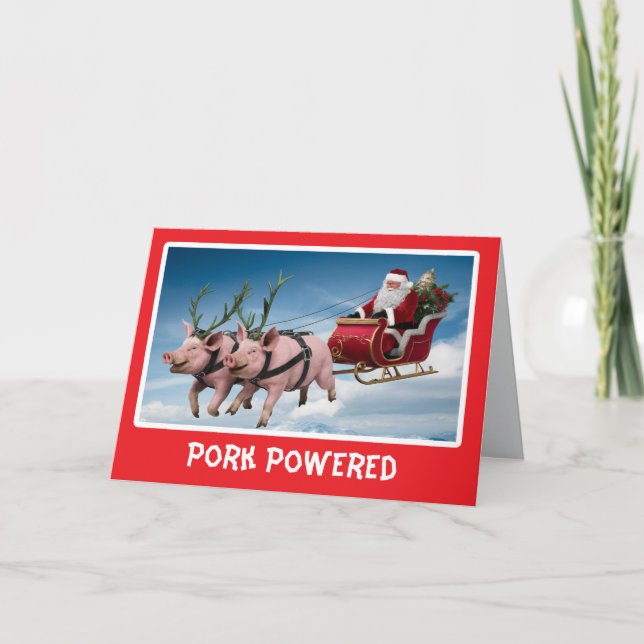 Pig Reindeer Card (Front)