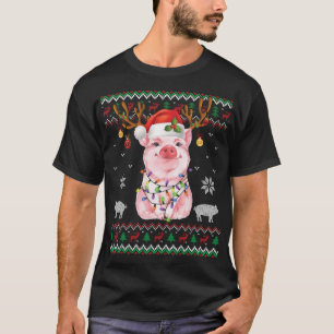 Pig Reindeer Santa Xmas Light Ugly Sweater Christm