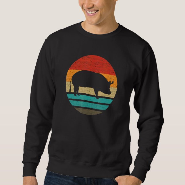 Pig Retro Style Vintage Sweatshirt (Front)
