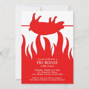 Pig Roast BBQ Flat Invitation