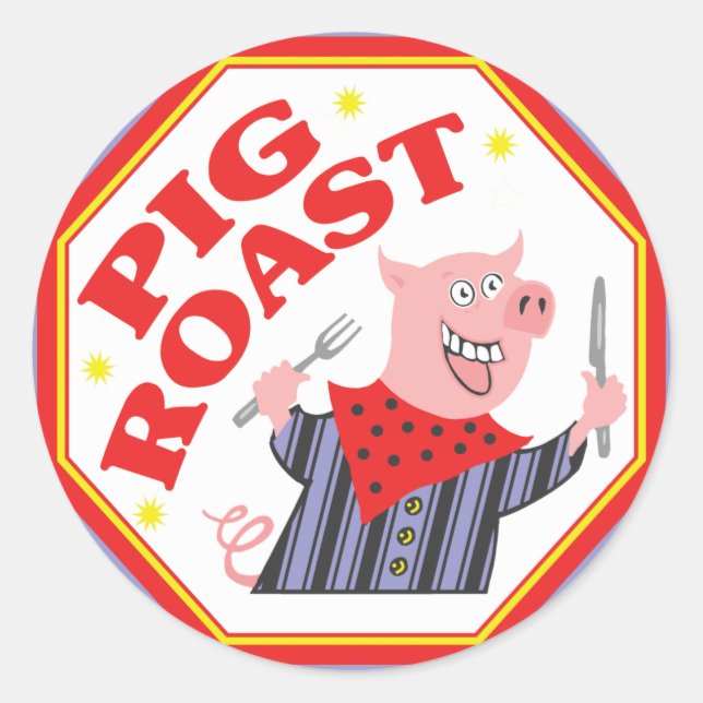 Pig Roast Classic Round Sticker (Front)