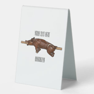 Pig roast / hog roast cartoon illustration