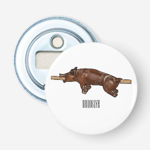 Pig roast / hog roast cartoon illustration bottle opener