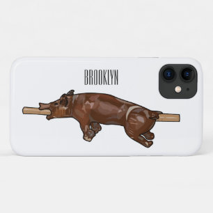 Pig roast / hog roast cartoon illustration iPhone 11 case