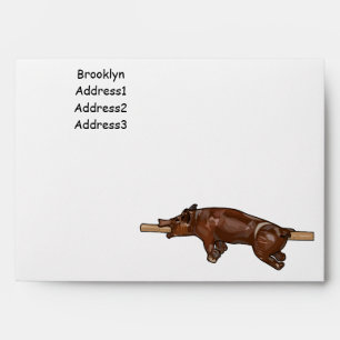 Pig roast / hog roast cartoon illustration envelope