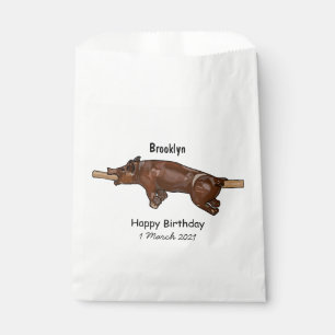 Pig roast / hog roast cartoon illustration favour bags